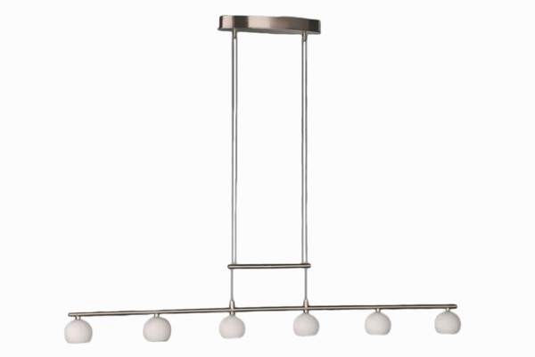 Halogen Pendelleuchte HöHenverstellbar 6 Flammig Glas GebüRsteter Stahl 6X G4-image
