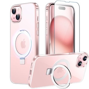  iPhone 15 Case/iPhone 14 Case, with Invisible Kickstand Crystal Clear