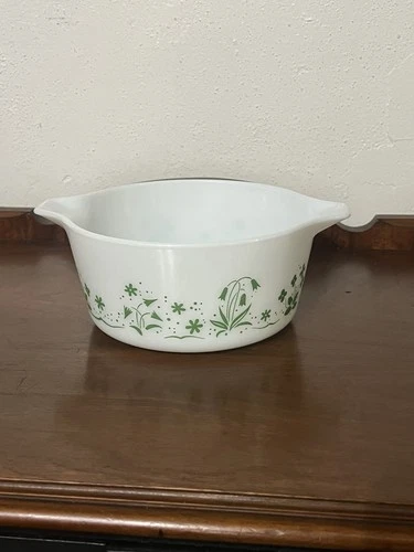 Vtg.  PYREX Promotional Spring Blossom Bride's Casserole 474-B No Lid