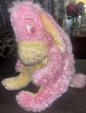 Disney Store EEYORE Pastel Yellow Pink Sparkly Plush Stuffed Animal 14  US34