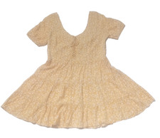 Bohme Peasant Prairie Mini Dress Size M Mustard Yellow Tiered Ruffled Cottage