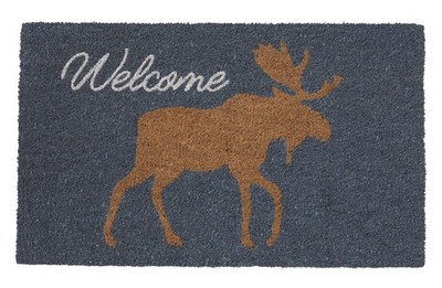 HF by LT Moose Silhouette Coir Doormat   18''x30'', Durable & PVC-Backed
