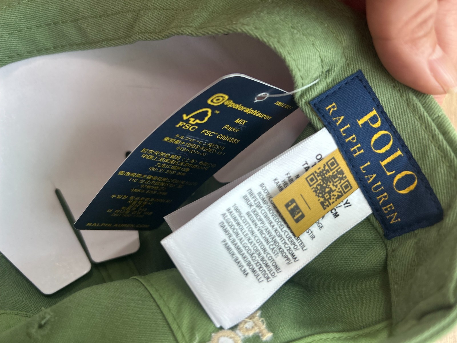 Polo Ralph Lauren berretto vintage cotone logo pony colore verde