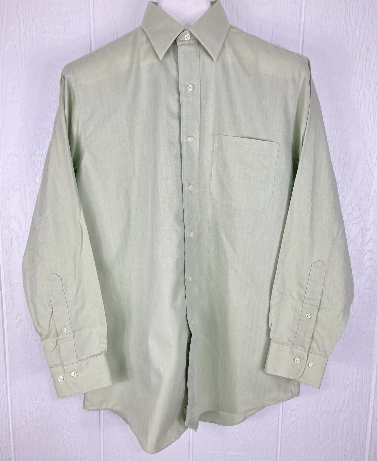 Brooks Brothers 346 Button Down Dress Shirt Non Iron Size 15 1/2 Off Green Color thumbnail 2