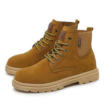 Round Toe Winter Lace Up Shoes Men's Comfortable Custom Warm Outdoor Boots