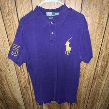 Polo Ralph Lauren Custom Fit Purple Short Sleeve Polo Shirt Men's XL