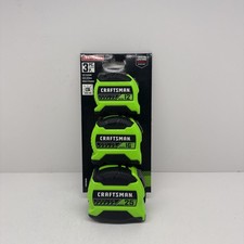 3 Piece - Craftsman High Visibility Vis 12 16 25 Ft. Tape Measure Set Green