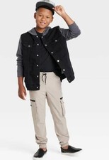 NEW NWT Boys Sz 12 Khaki Stretchy Pull On Athletic Cargo Jogger Pants ART CLASS