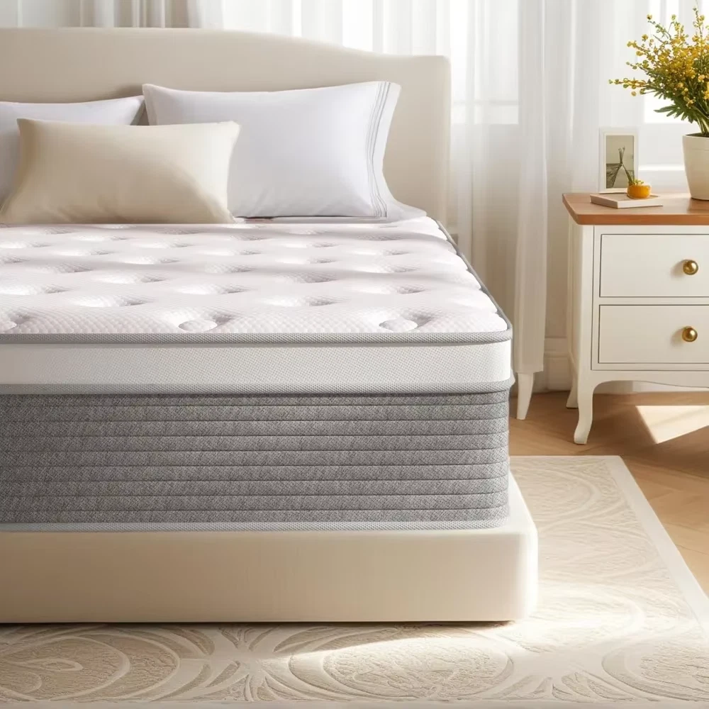12" Queen Hybrid Mattress Memory Foam Pocket Spring Medium Firm Bed in a Box
Opens in a new window o