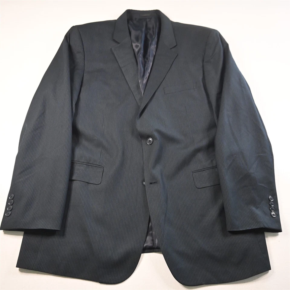 Andrew Fezza 48L 40x34 Azul Marino Rayas Gerard Hombres Chaqueta Pantalones Traje Foto 2 de 4
