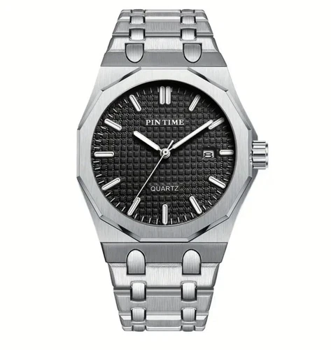 PINTIME DATE-JUST STAINLESS STEEL MENS WATCH