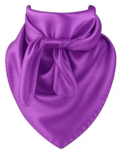 Purple Wild Rag Large Scarf 23x23" Satin Western Accessory Cowgirl or Cowboy