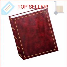 Magnetic Self-Stick 3-Ring Photo Album 100 Pages 50 Sheets , Burgundy Red