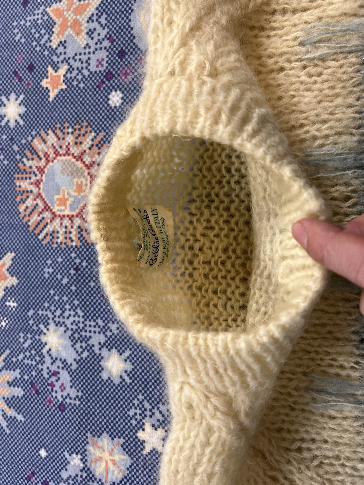 Vintage Bobbie Brooks Blue Mohair & Wool Blend Knit Sweater Italy Womens SMALL thumbnail 19