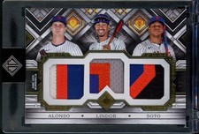 2025 Topps Transcendent Alonso Francisco Lindor Juan Soto Triple GU Patch #'d /5