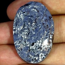 62.60Cts Natural Best Silver Faux Druzy Oval Cabochon Gemstone 25X40X9MM