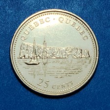1867-1992 QUEBEC CANADA Provincial 25 CENTS QUARTER Combined Ship