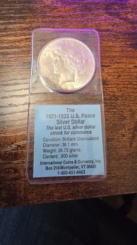 1923 Peace Silver Dollar $1 BU Uncirculated 90% Silver Philadelphia Coin