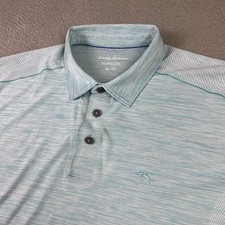 Tommy Bahama Palm Coast Pro Polo Shirt Mens XL Blue Stretch Golf Island Zone