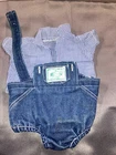 Vintage Cabbage Patch Kids/Doll Clothes Jean Short Jumper and Top (650)