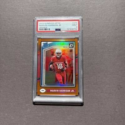 Marvin Harrison Jr 2024 Donruss Optic # 276 - Orange - 043/249 - PSA Mint 9