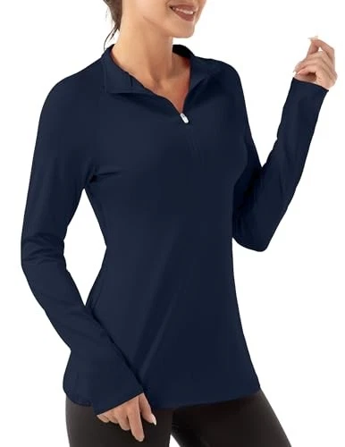 FKEEP WOMEN'S POLO SHIRTS LONG SLEEVE UPF 50+ - SIZE: WOMEN 2XL - MIDNIGHT BLUE