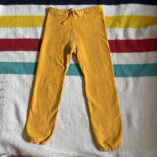 Vintage Champion Reverse Weave Warm Up 80s Yellow Sweatpants Medium Rare Color
