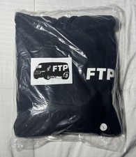 FTP fuckthepopulation Flocked Logo Hoodie Bla...