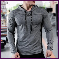 Camisetas deportivas para hombre, sudaderas con capucha, camisetas de fitness pa