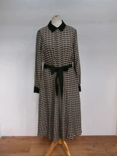 Hobbs London Petite Geometric Midi Shirt Dress UK12 BNWT