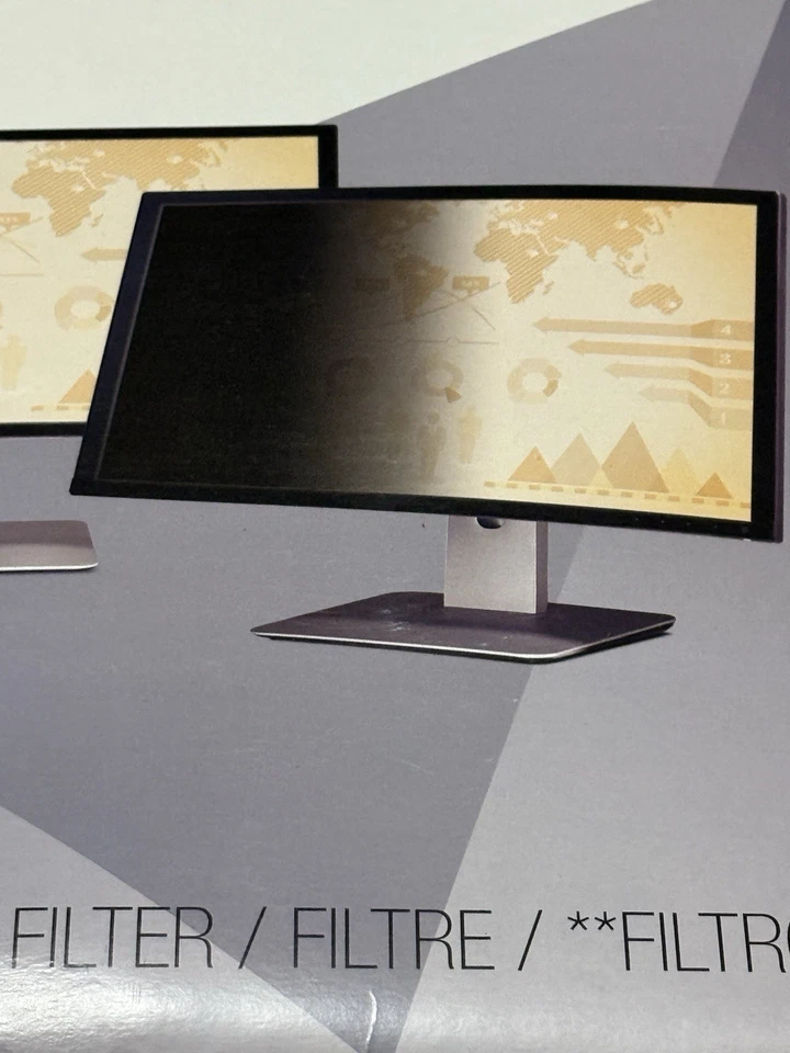 3M Black Privacy Filter for 22 inch Widescreen LCD Monitors PF220W1B (16:10) - Image 3 of 4