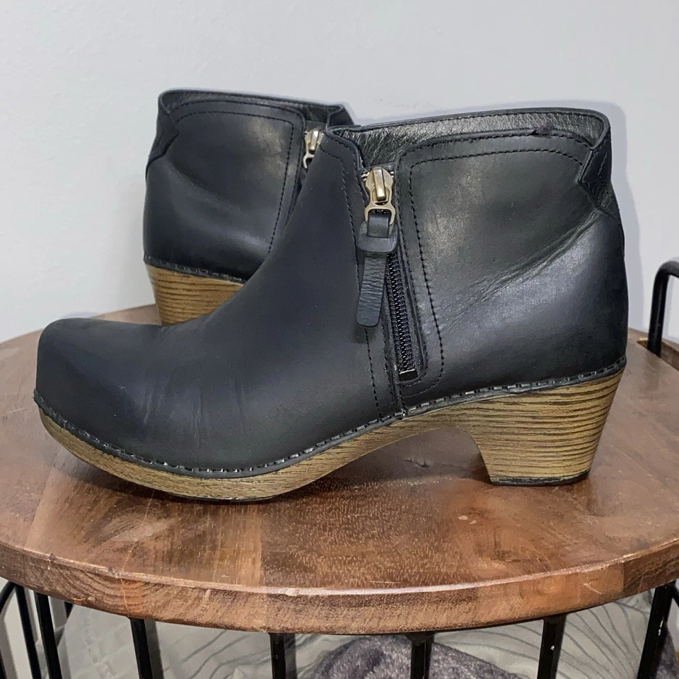 Botines clásicos Dansko Lizanne Denim Azul Mujer 7 EU 37 Cuero Engrasado Cremallera Foto 2 de 4