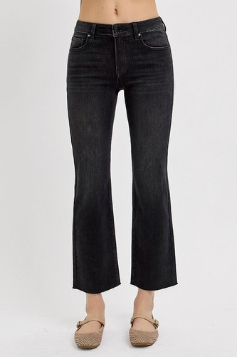 RISEN Tummy Control Mid Rise Crop Straight Jeans - Picture 6 of 17