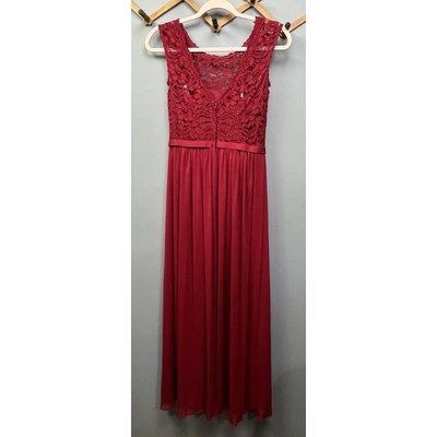 red bridesmaid dresses lace Mermaid Sweep Train Lace Long Sleeve Burgundy Bridesmaid Dresses US8 / Custom Color
