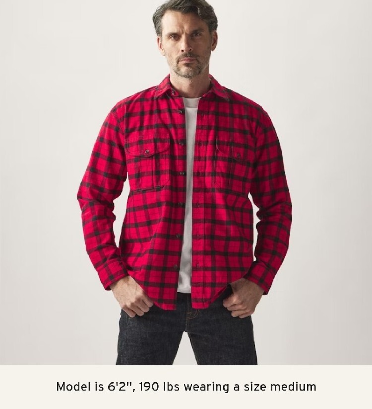 CC Filson Alaskan Guide Flannel Shirt Men's M (Fits L… Gem