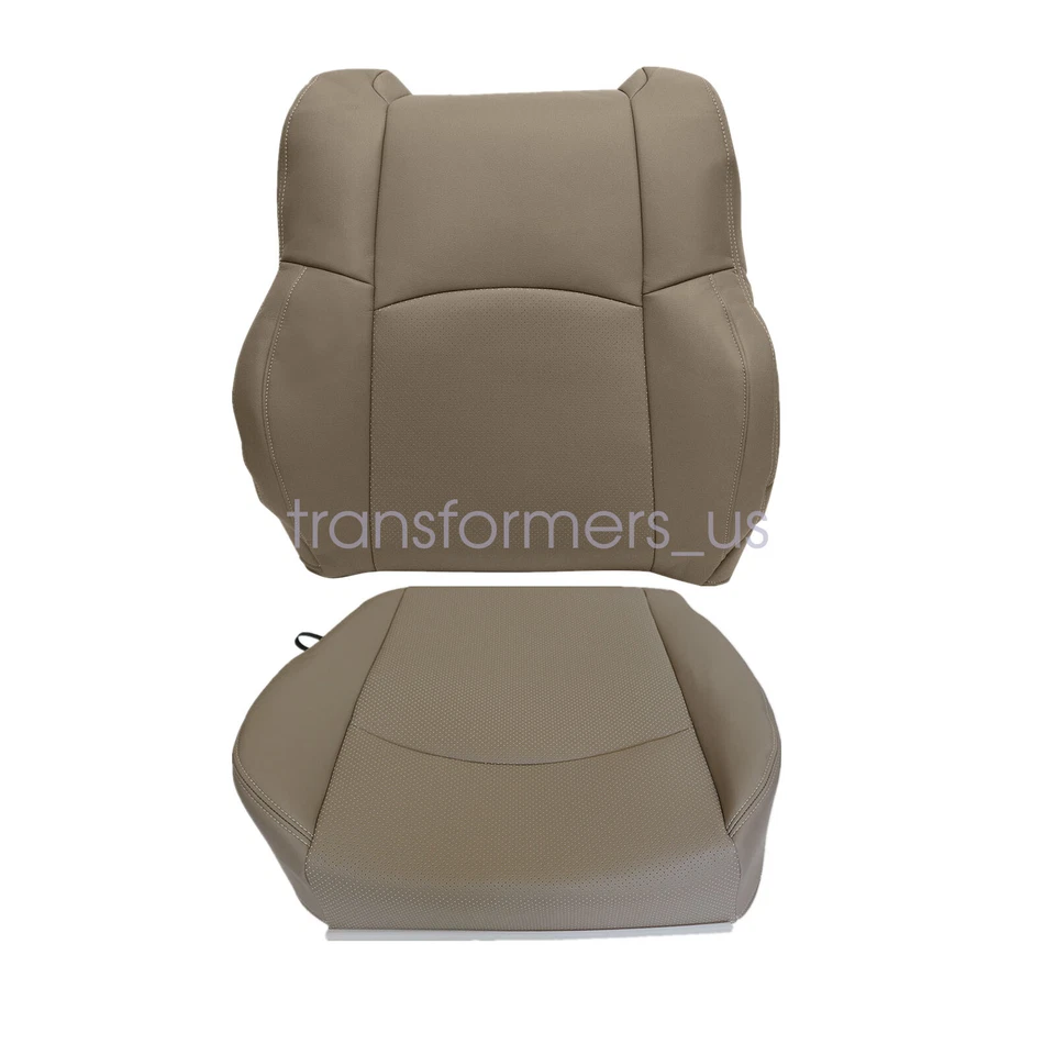 For Dodge Ram 1500 2500 Laramie 2009-2012 Driver Bottom & Top Seat Cover Tan - Image 3 of 4