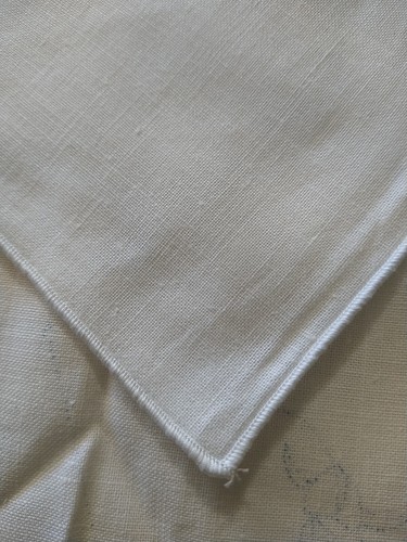 Linen Tablecloth Stamped for Embroidery Vintage White Rose Floral 58" x 80" - Picture 5 of 9
