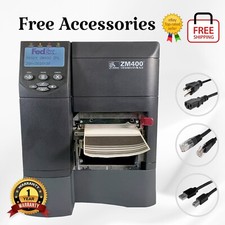 Zebra ZM400 FedEx Direct Thermal Label Printer USB LAN Peel Rewind 1 YR WARRANTY