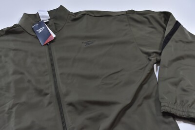 Reebok Men's Track Jacket Olive Green Size XL - Recycled Materials - NWT