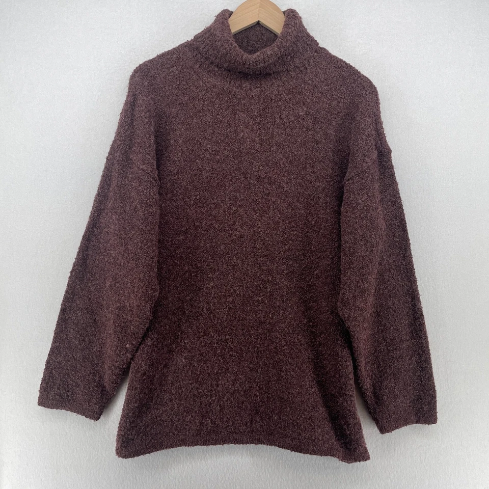 Suéter LIZ SPORT S Boucle Cuello Alto LIZ CLAIBORNE Mezcla de Lana Pullover Marrón Foto 2 de 4