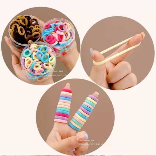 200/400pcs Cute Colorful Small Hair Bands For Girls Ponytail Holder Hair - Picture 5 of 9