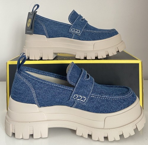 Zapatos Mocasines Buffalo Aspha Algodón Orgánico Denim Azul Talla 4,5,6,5,7 Reino Unido Vegano - Imagen 5 de 17