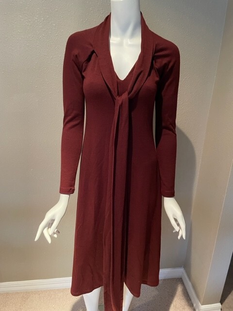 Talbots maroon wool flare dress Size XS | eBay