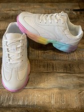 FABKIDS Girls Rainbow Outsole Marshmallow Athletic Sneaker Youth Size 6 NEW