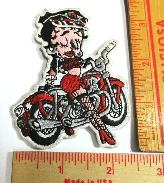 Betty Boop on motorcycle patch old cartoon character collectible memorabilia