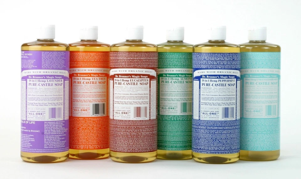 Dr Bronner Organic Moisturising Pure Castile Liquid Soap - All Sizes - Image 2 of 3