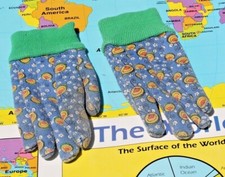 Child's Bee Cotton Ribbed Wrist Garden Gloves, Size Small-Medium FREE SHIP