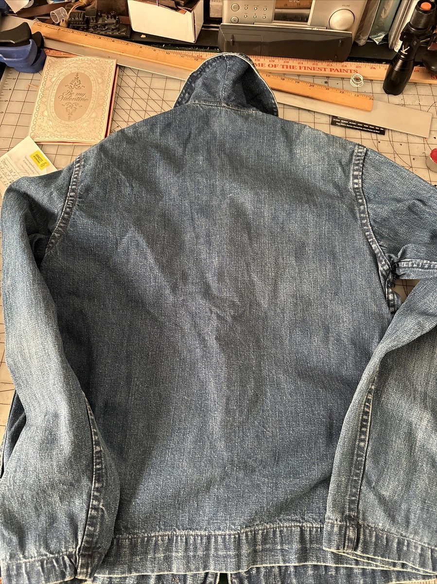 ジャケット・アウター AKRBUTCHER PRODUCTS WW2 DENIME SHAWL Rare Original 1940s US Navy Denim Shawl Collar Jacket in WW2