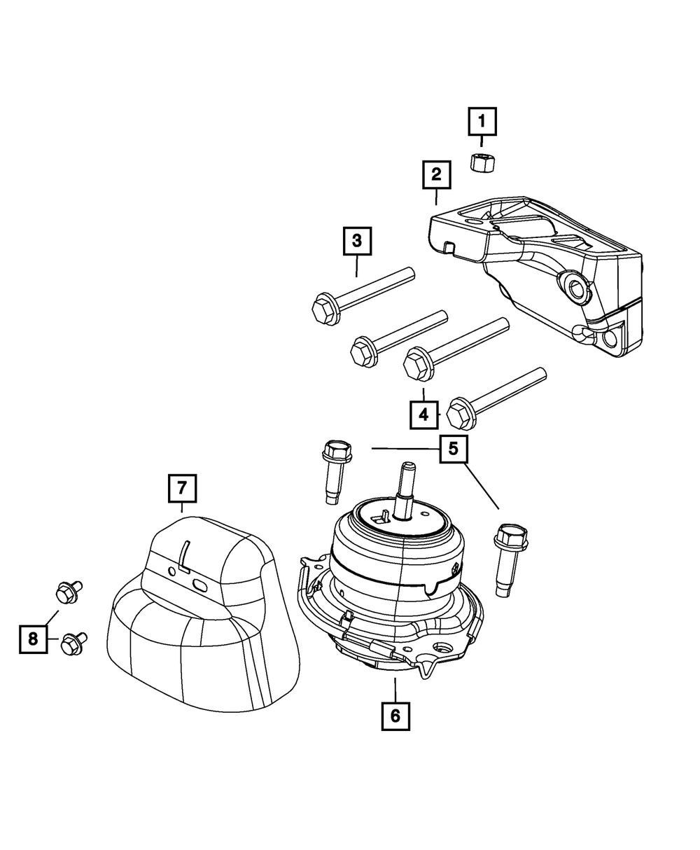 Genuine Mopar Engine Mount Isolator Right Side 68252522AA