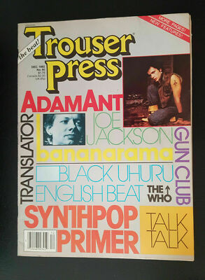 TROUSER PRESS Magazine #80 SYNTHPOP 1982 Adam Ant Gun Club Black Uhuru Talk Talk